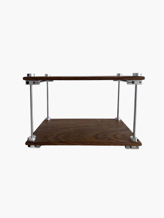 Optical Axis Black Walnut Two-Tier Shelf